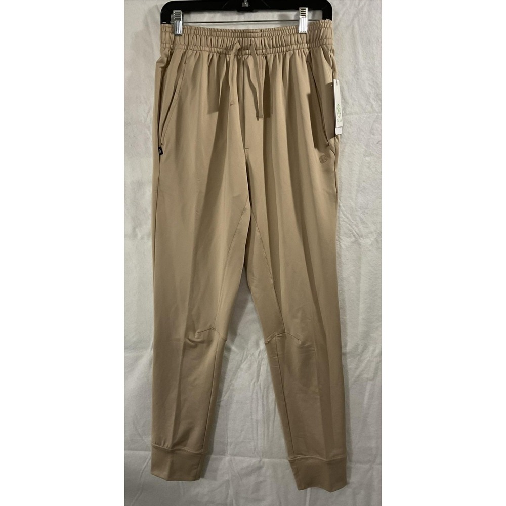Gaiam Zen Flex Jogger Pants Womens Small Beige Elastic Waist Soft Yoga Pockets
